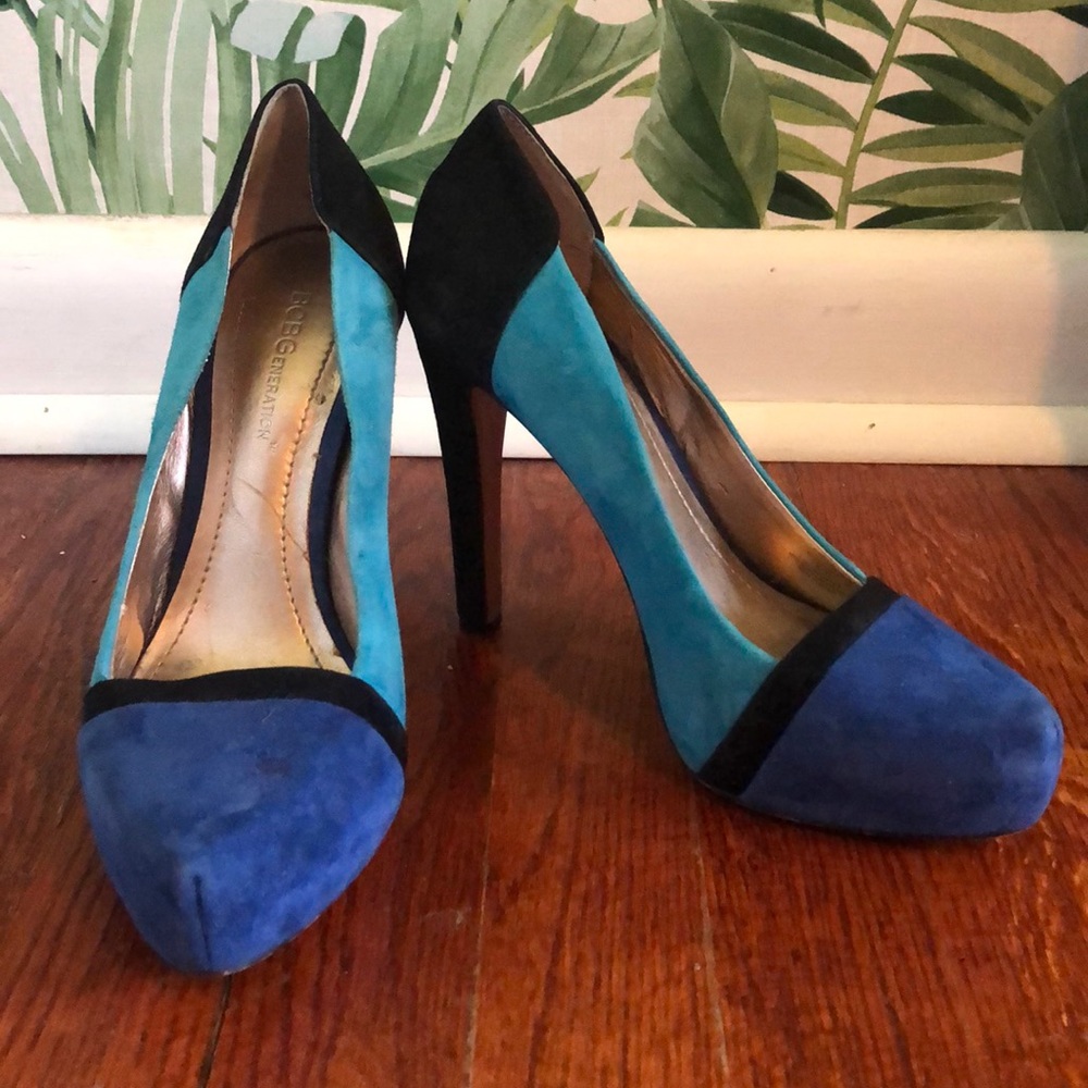 BCBG colorblock platform heels
